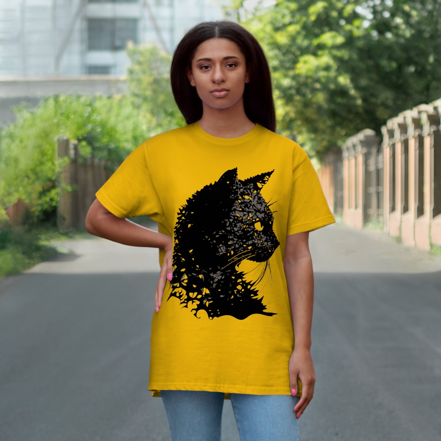 cat black Single Jersey T-shirt