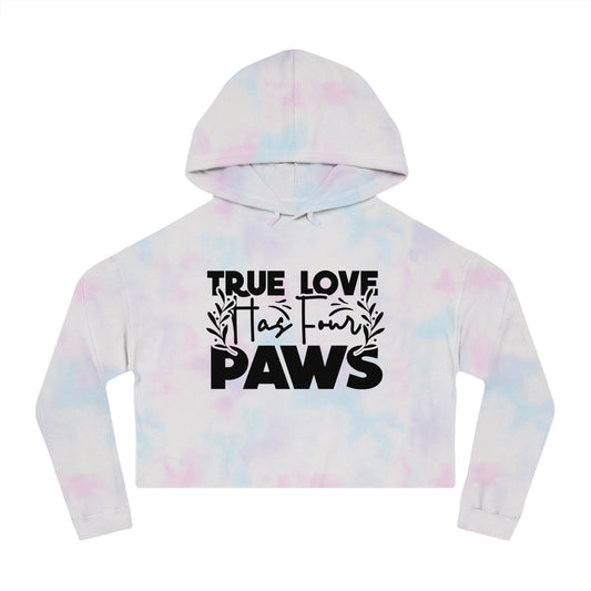 PAWS LOVE Women’s Cropped Hooded Sweatshirt