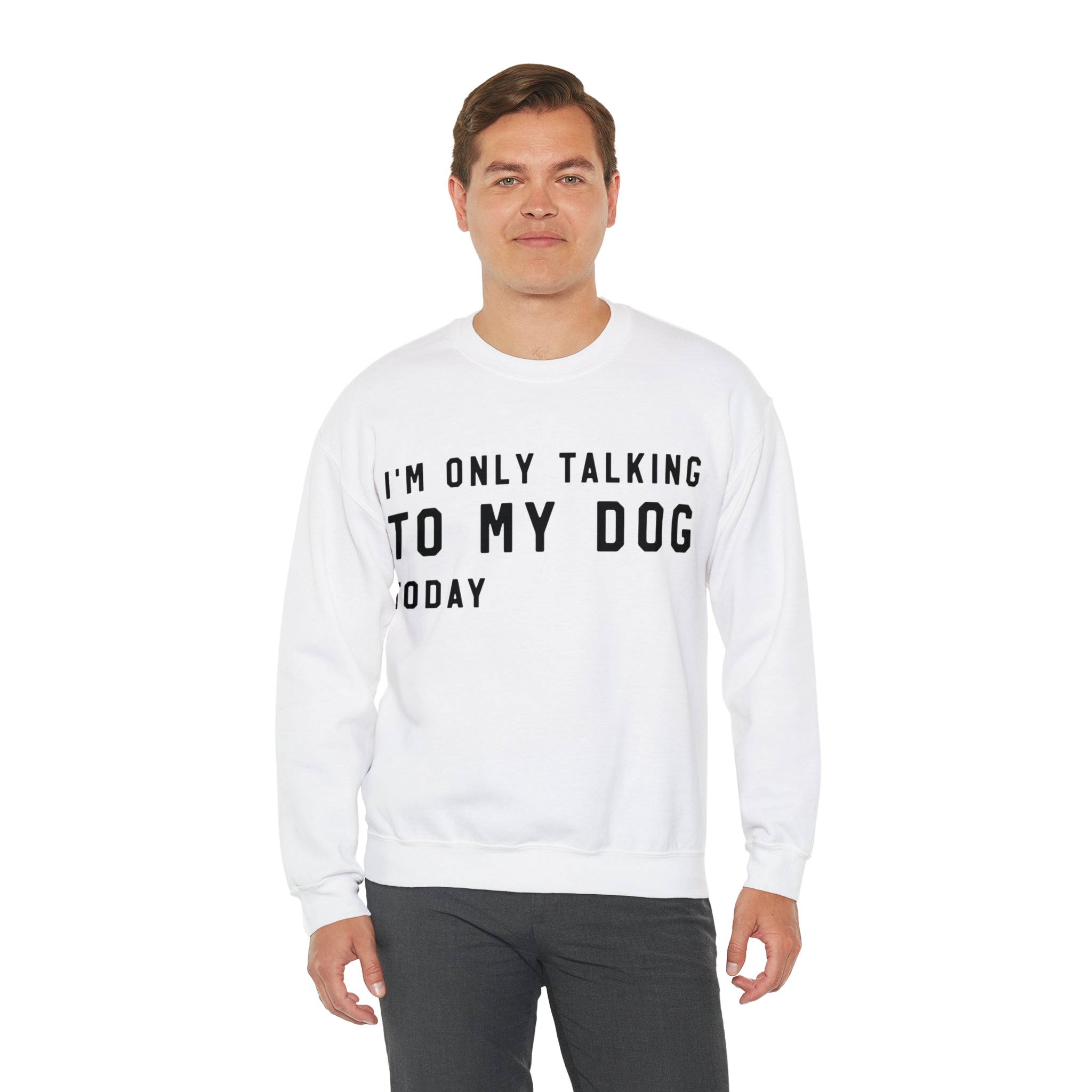 AM ONLY TALKING TO MY DOG Unisex Heavy Blend™ Crewneck Sweatshirt