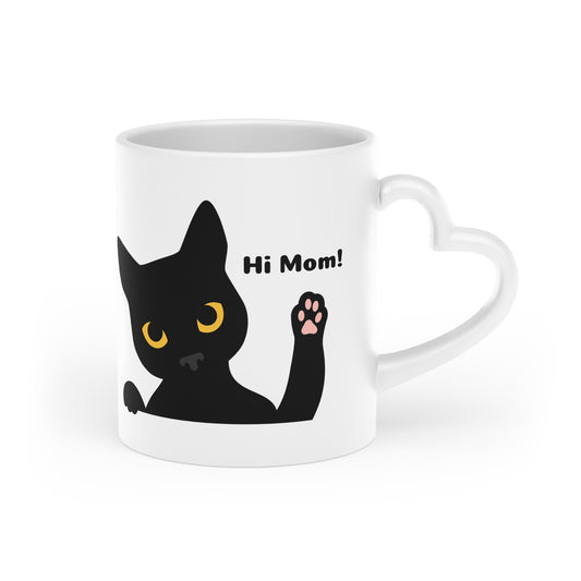 Cat Heart-Shaped Mug