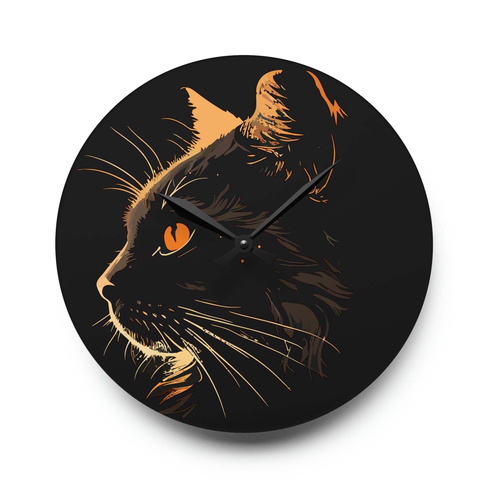 BLACK CAT Acrylic Wall Clock