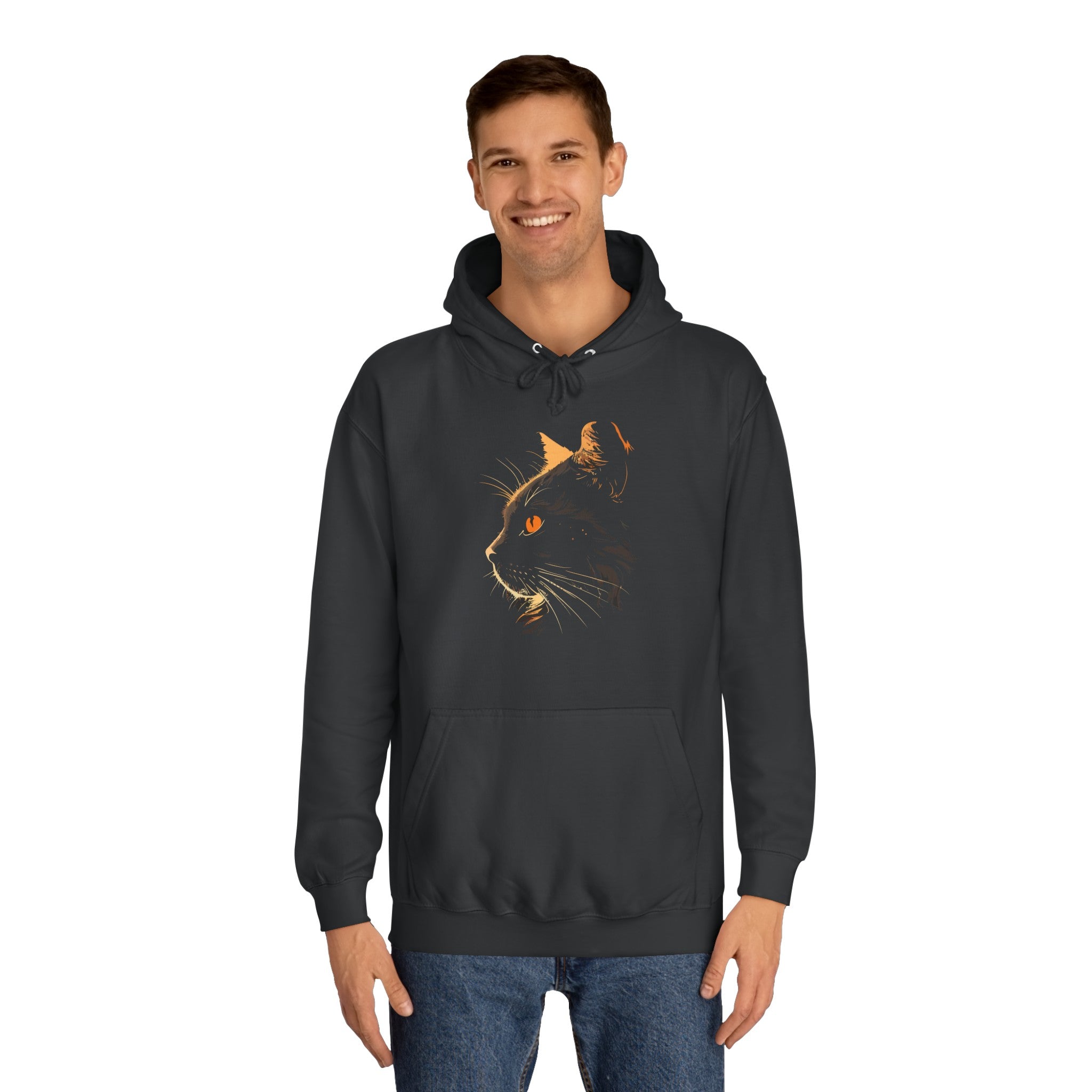 DARK CAT FACE College Hoodie