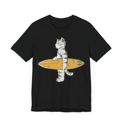 cat gone surfing  Unisex Jersey Short Sleeve Tee