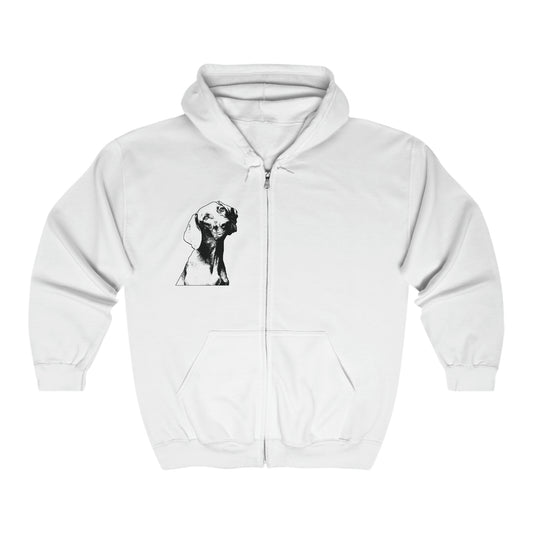Dog Unisex Full Zip Hooded Sweatshirt
