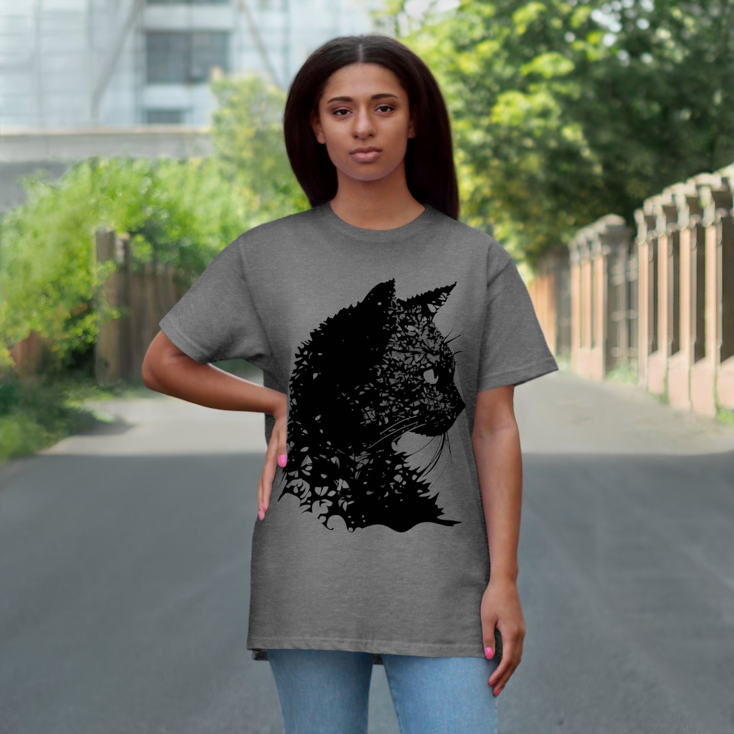 cat black Single Jersey T-shirt