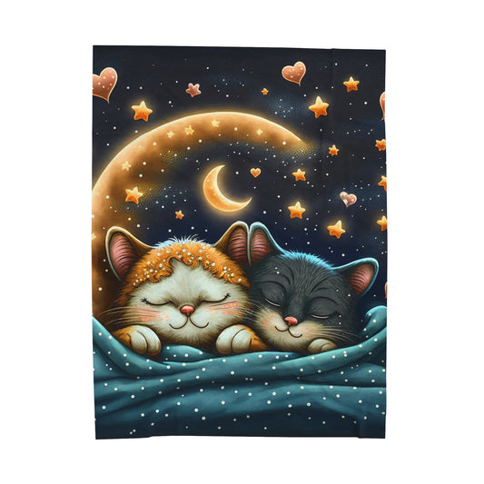 Sleeping Cats Velveteen Plush Blanket