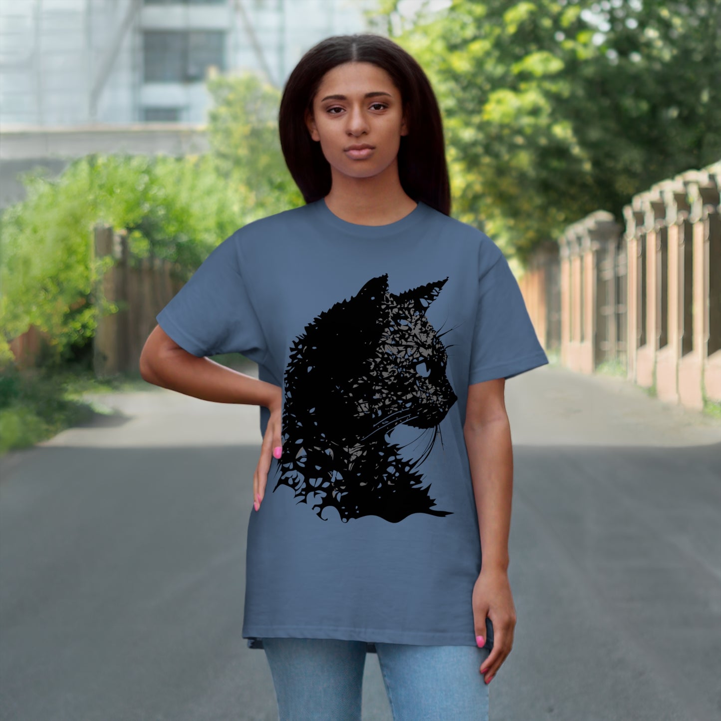 cat black Single Jersey T-shirt