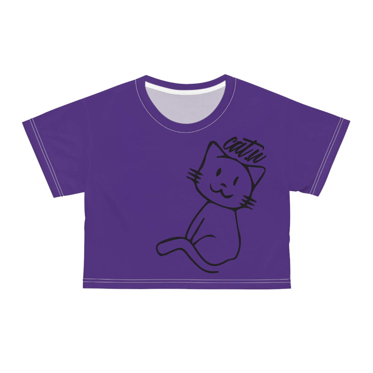 cat seating Crop Tee