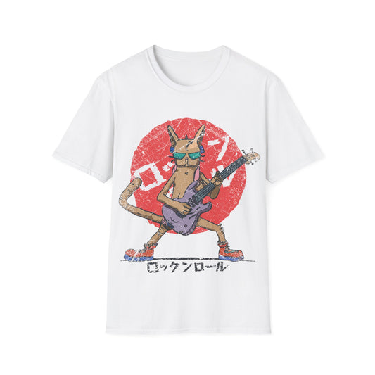 cat guitarist Unisex Softstyle T-Shirt