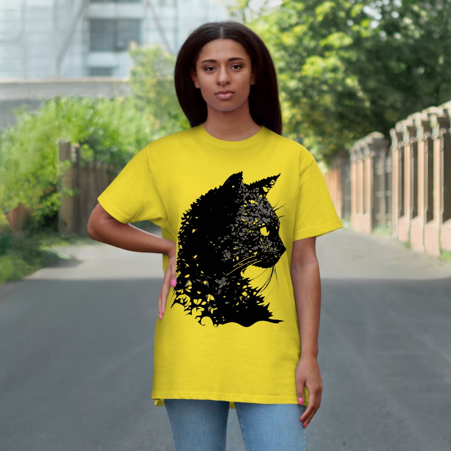 cat black Single Jersey T-shirt