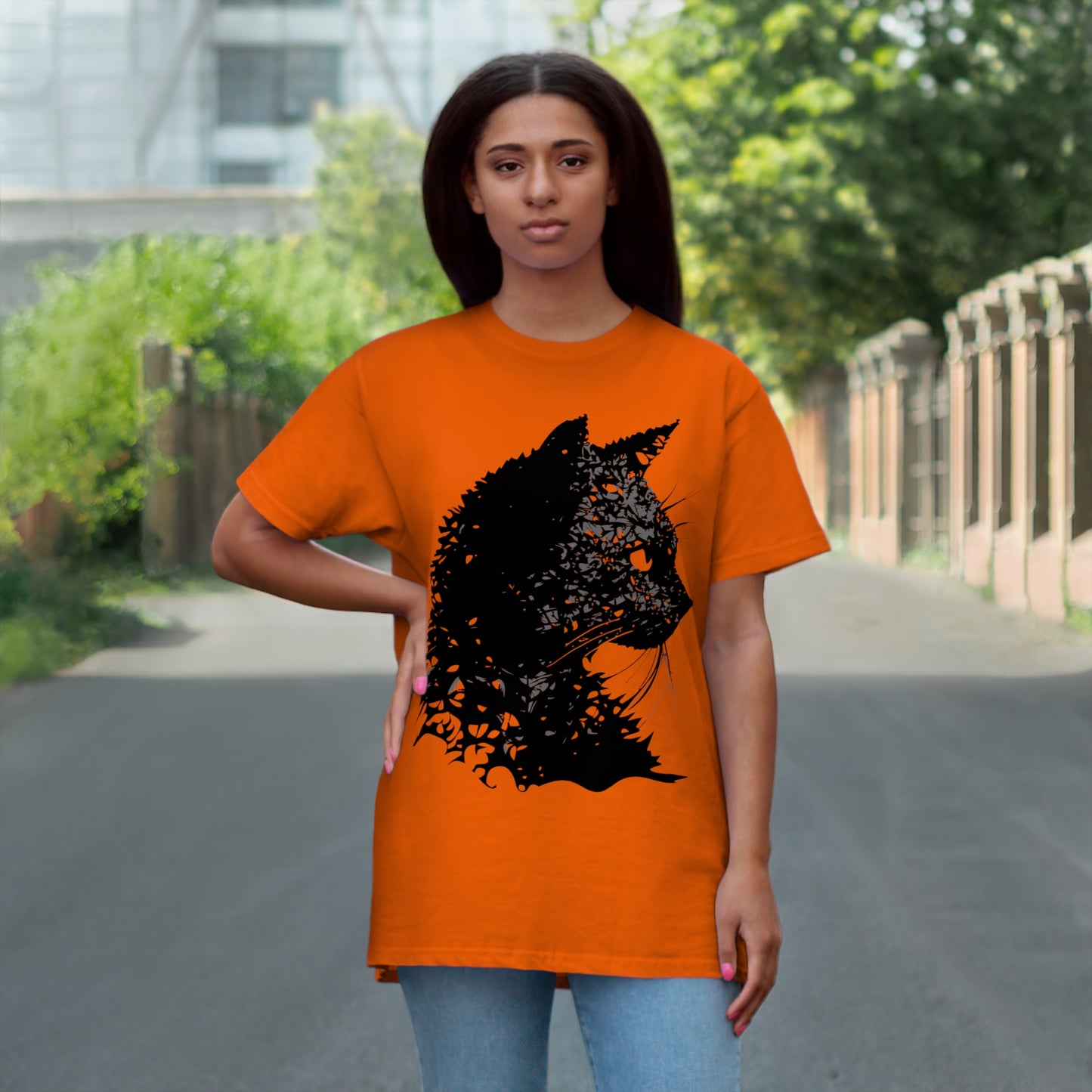 cat black Single Jersey T-shirt