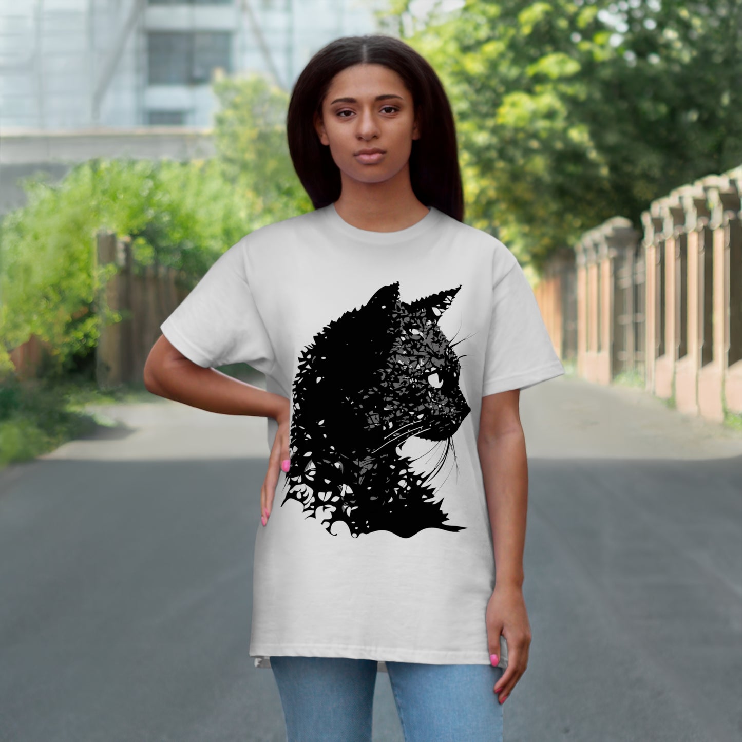 cat black Single Jersey T-shirt