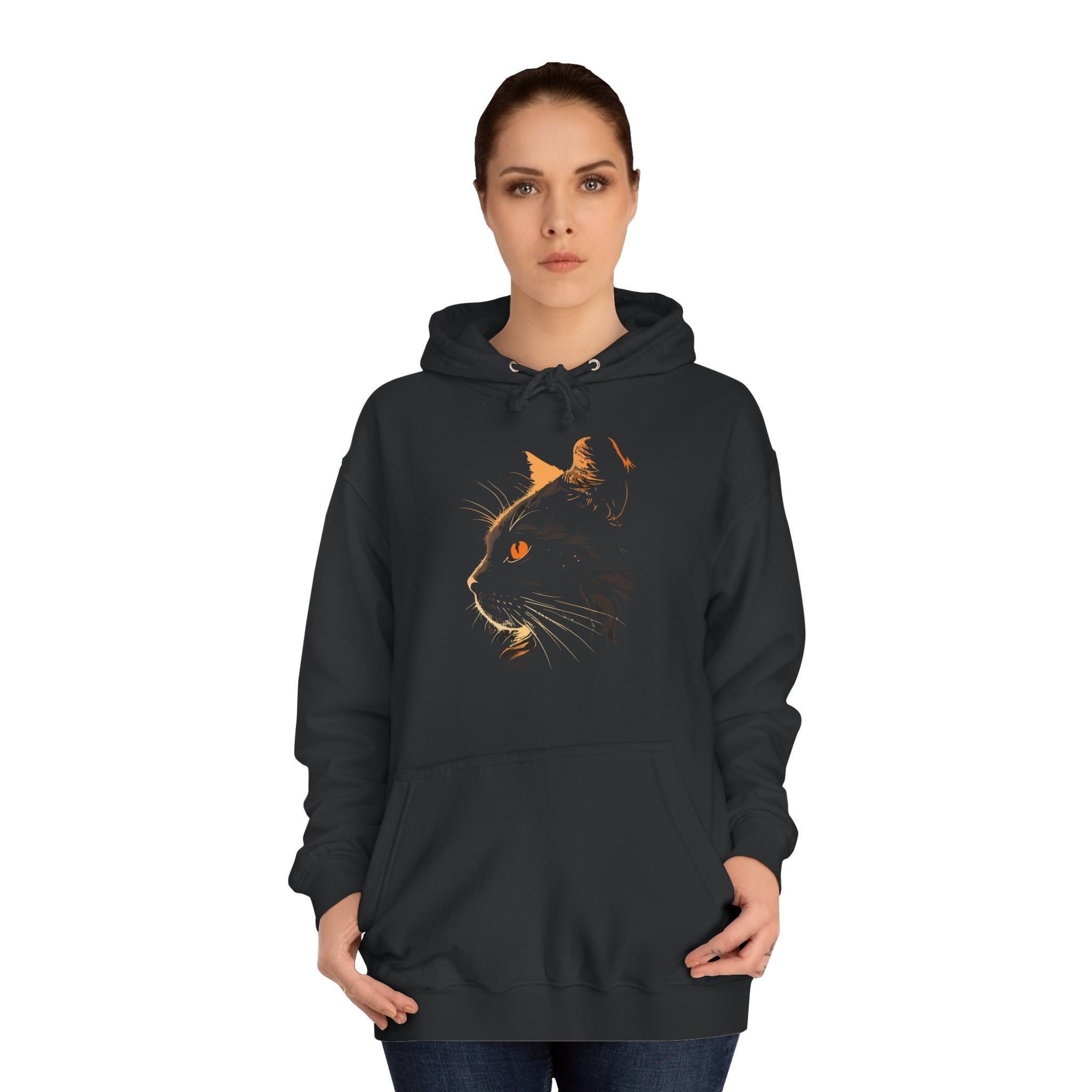 DARK CAT FACE College Hoodie