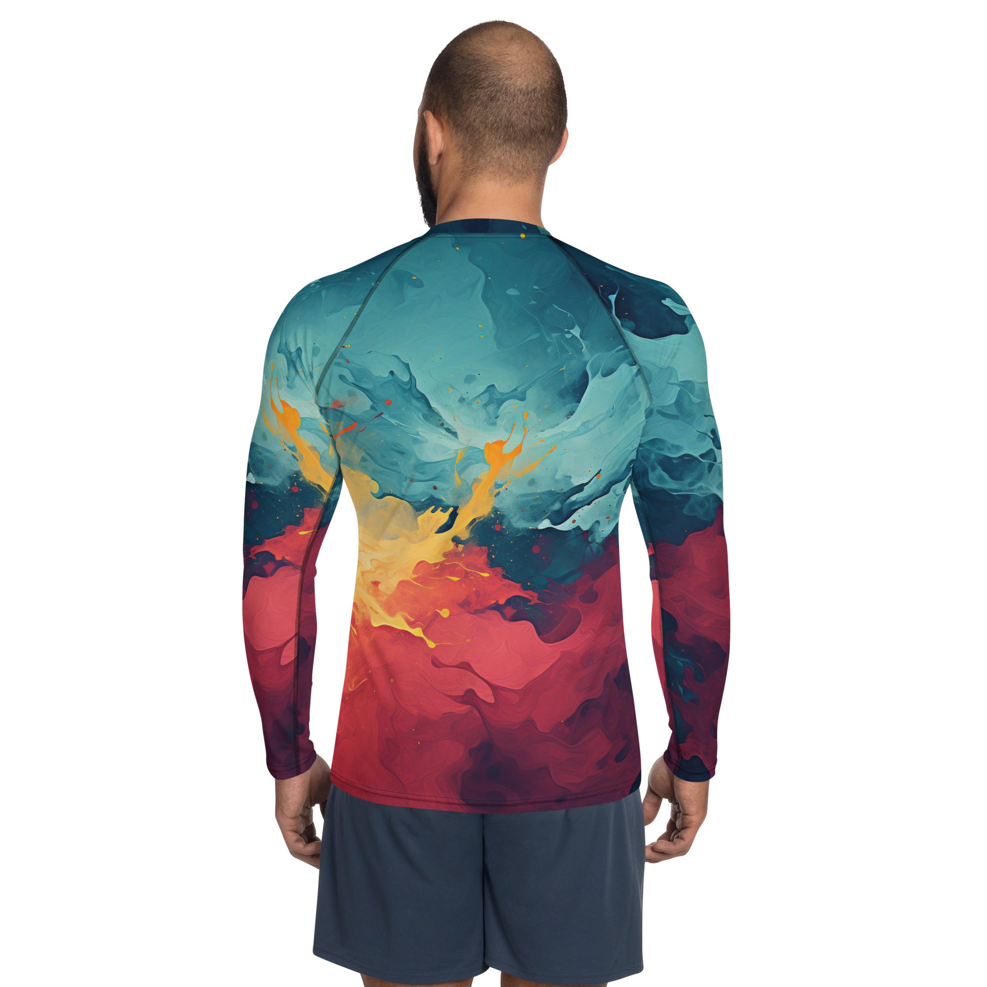 cat on fire Men's Rash Guard