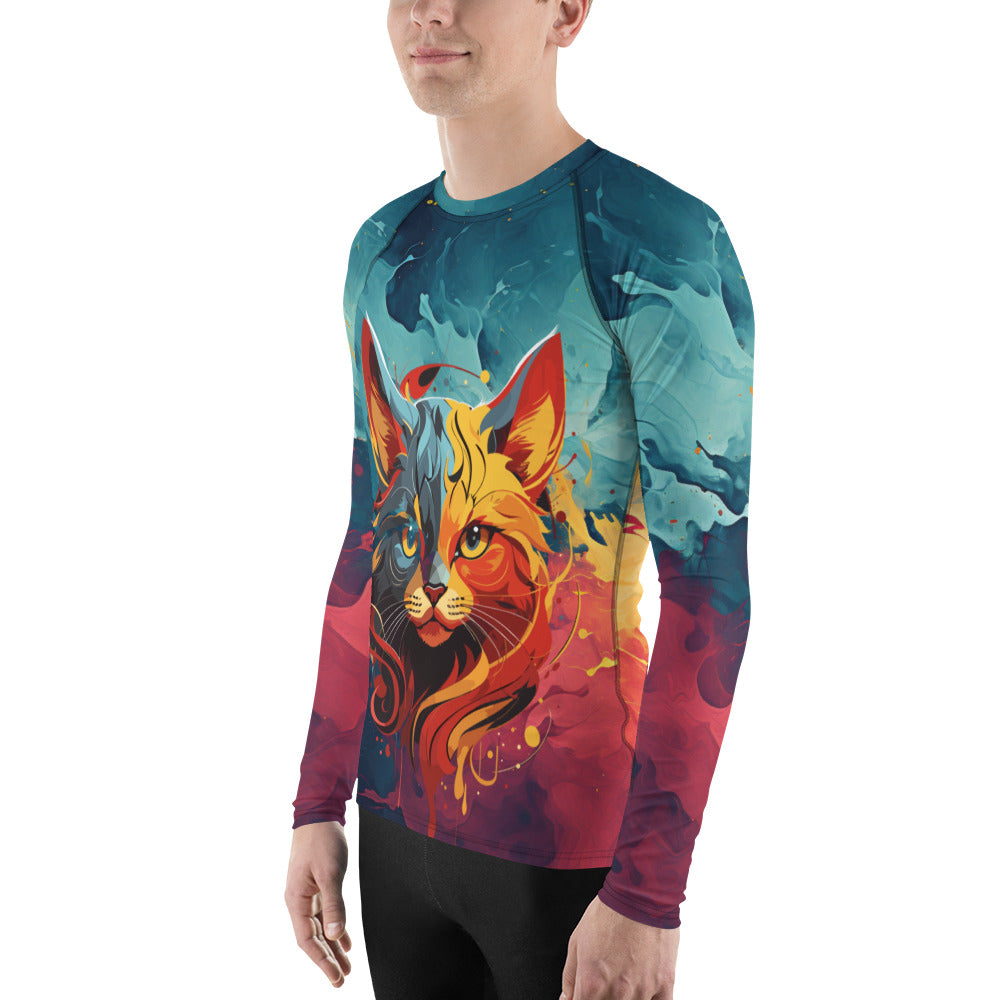 cat fire Men's Rash Guard