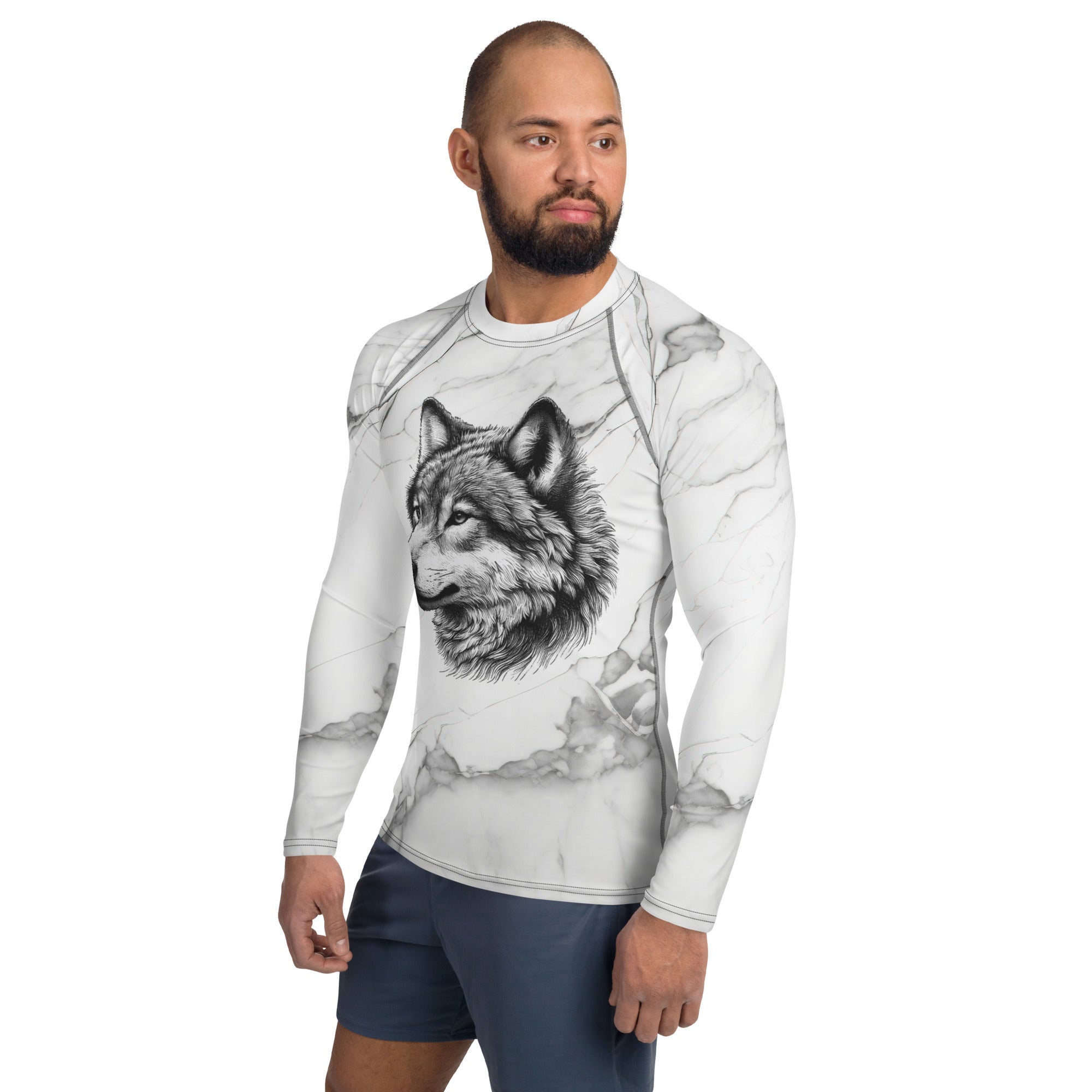 wolf marble Men's Rash Guard