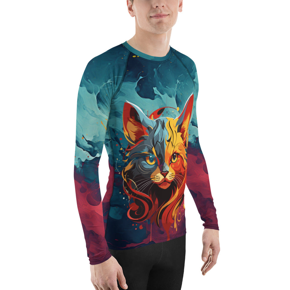 cat fire Men's Rash Guard