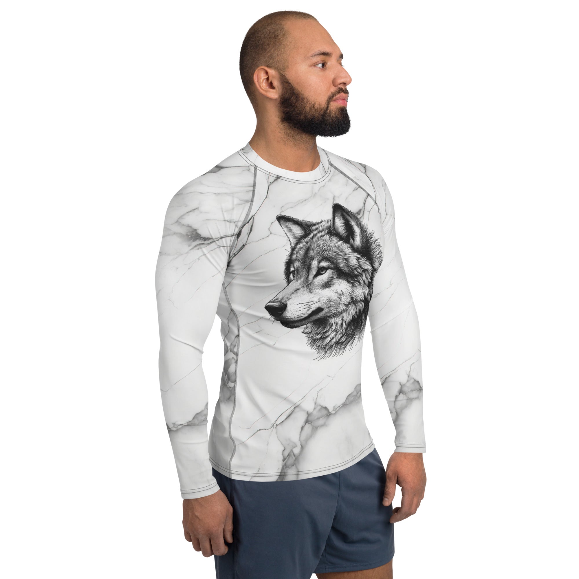 wolf marble Men's Rash Guard