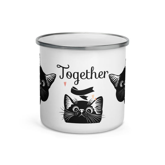 Cat Family Enamel Mug
