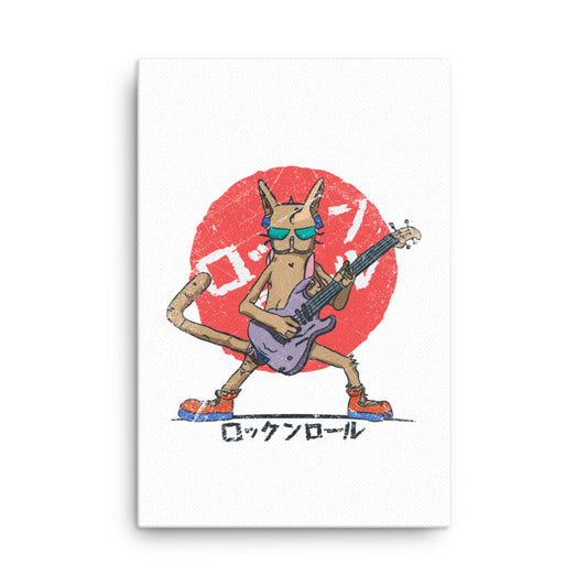 cat guitarist Thin canvas