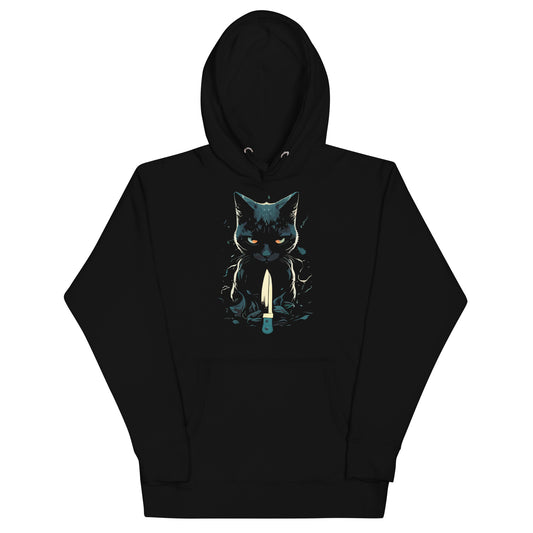 cat with knife Hoodie